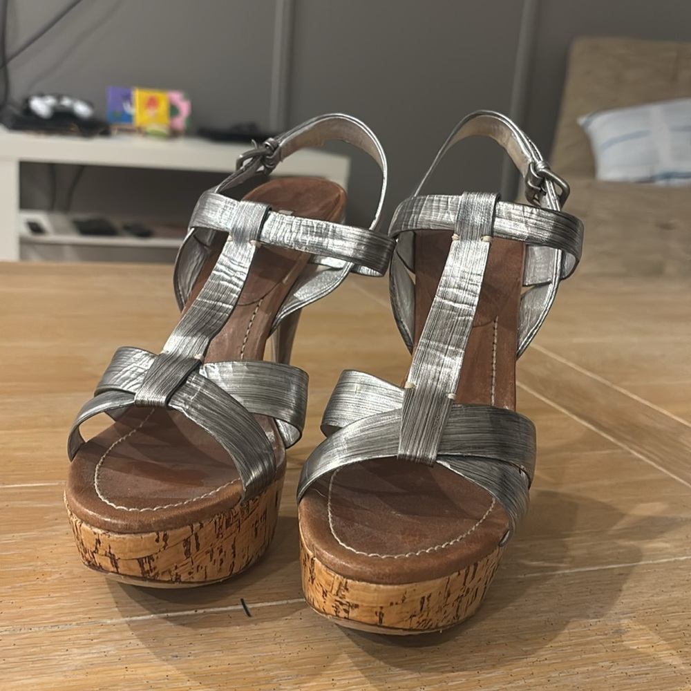 Silver And Cork Miu Miu Heels - image 2